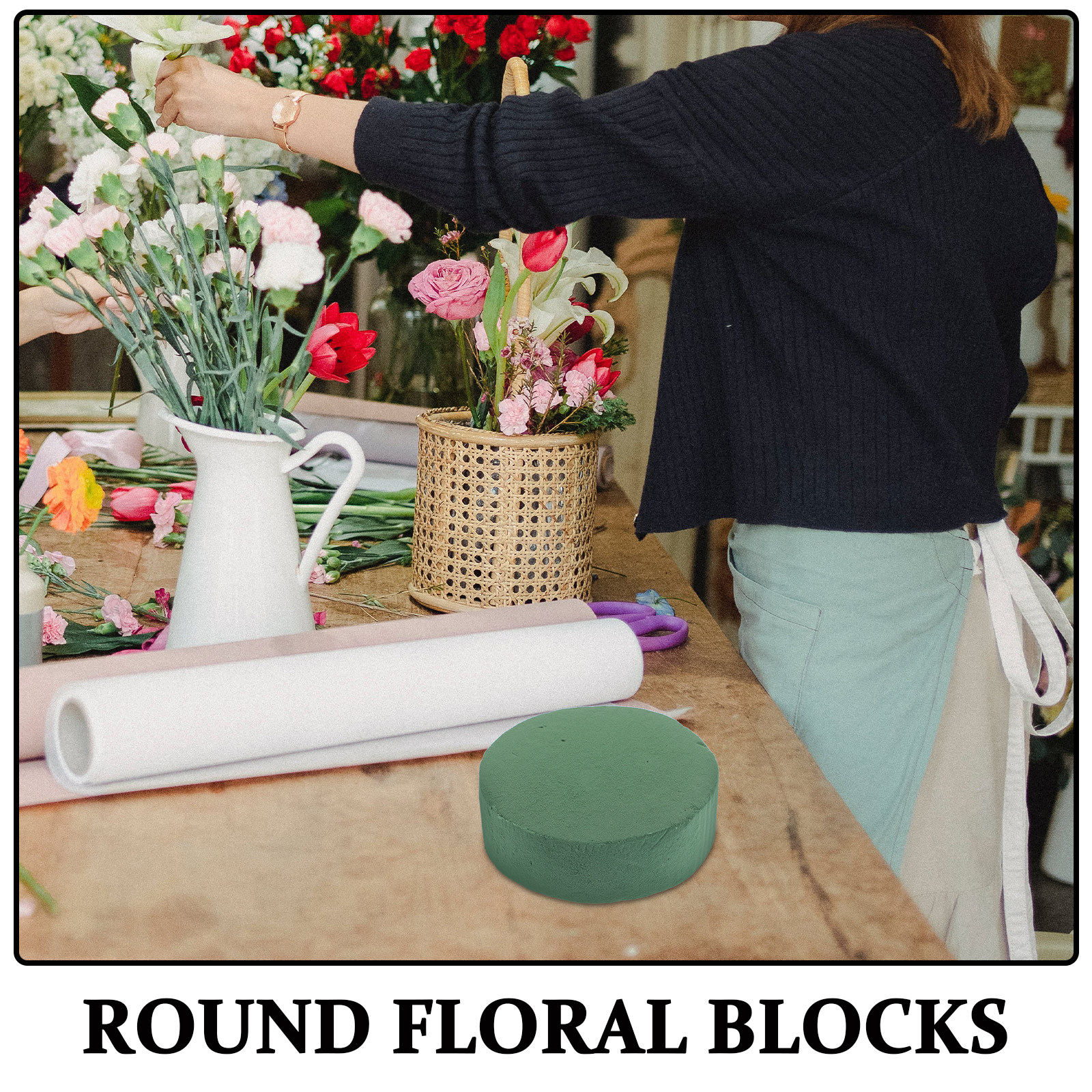 6Pcs Round Floral Foam Blocks  - Wedding Supply Decor avaliação e preço