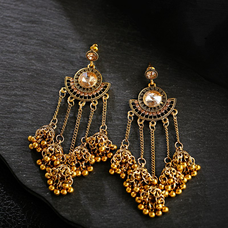 Indian Jhumka Earrings Gold Sl - Indian Wedding Supply avaliação e preço
