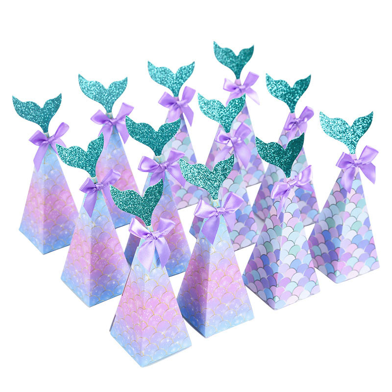 10Pcs Little Mermaid Candy Box - Wedding Favor Box avaliação e preço