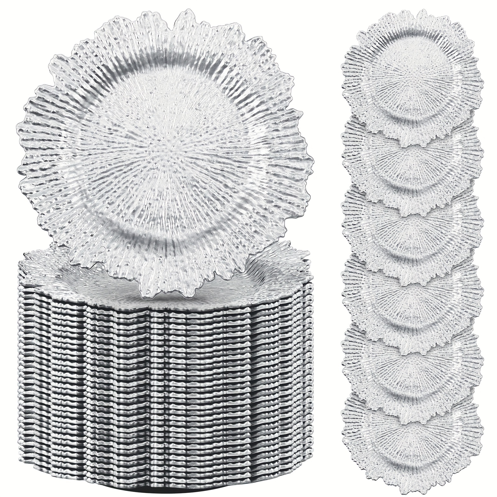 100pcs Reef Charger Plates Bul - Wedding Supply Bulk avaliação e preço