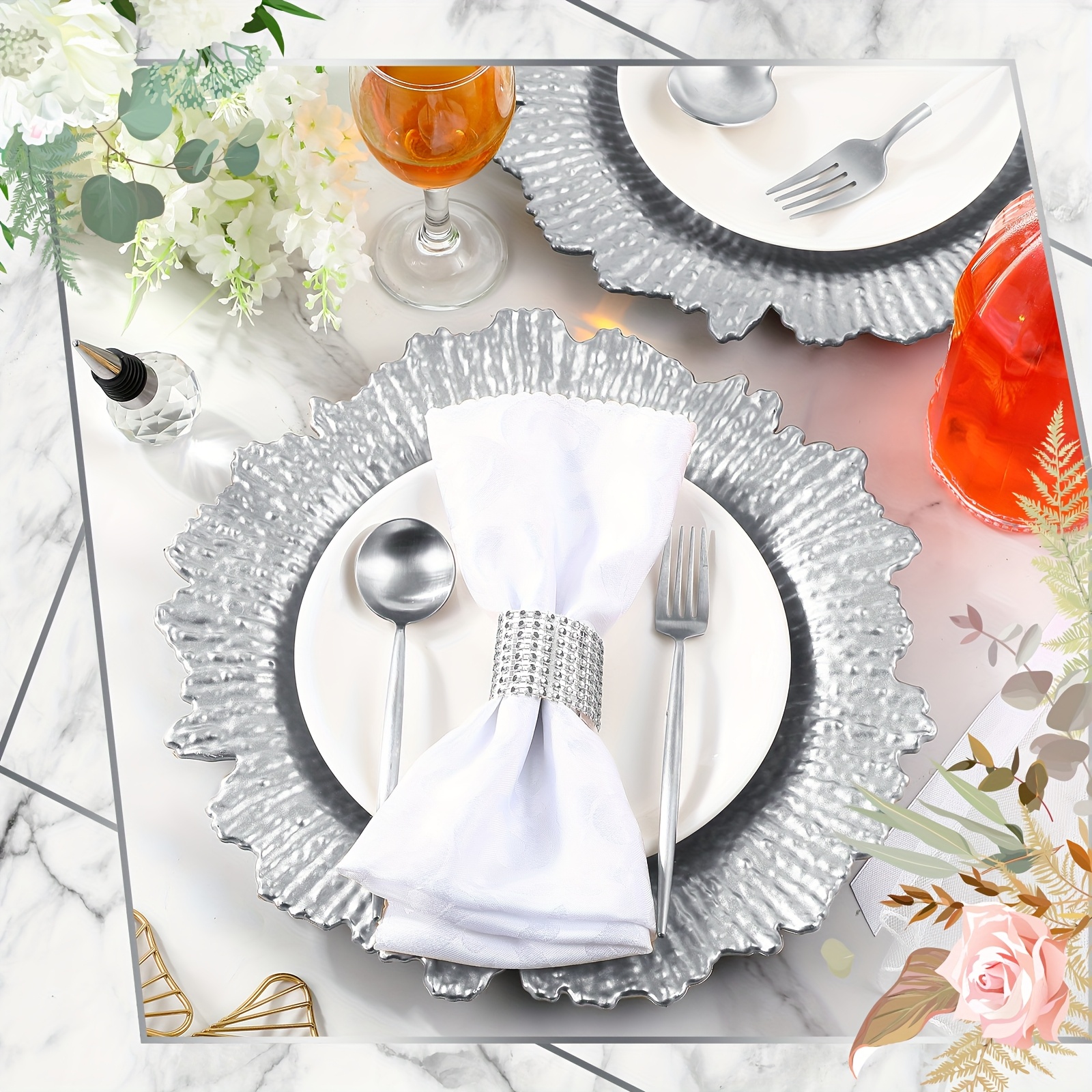 100pcs Reef Charger Plates Bul - Wedding Supply Bulk avaliação e preço