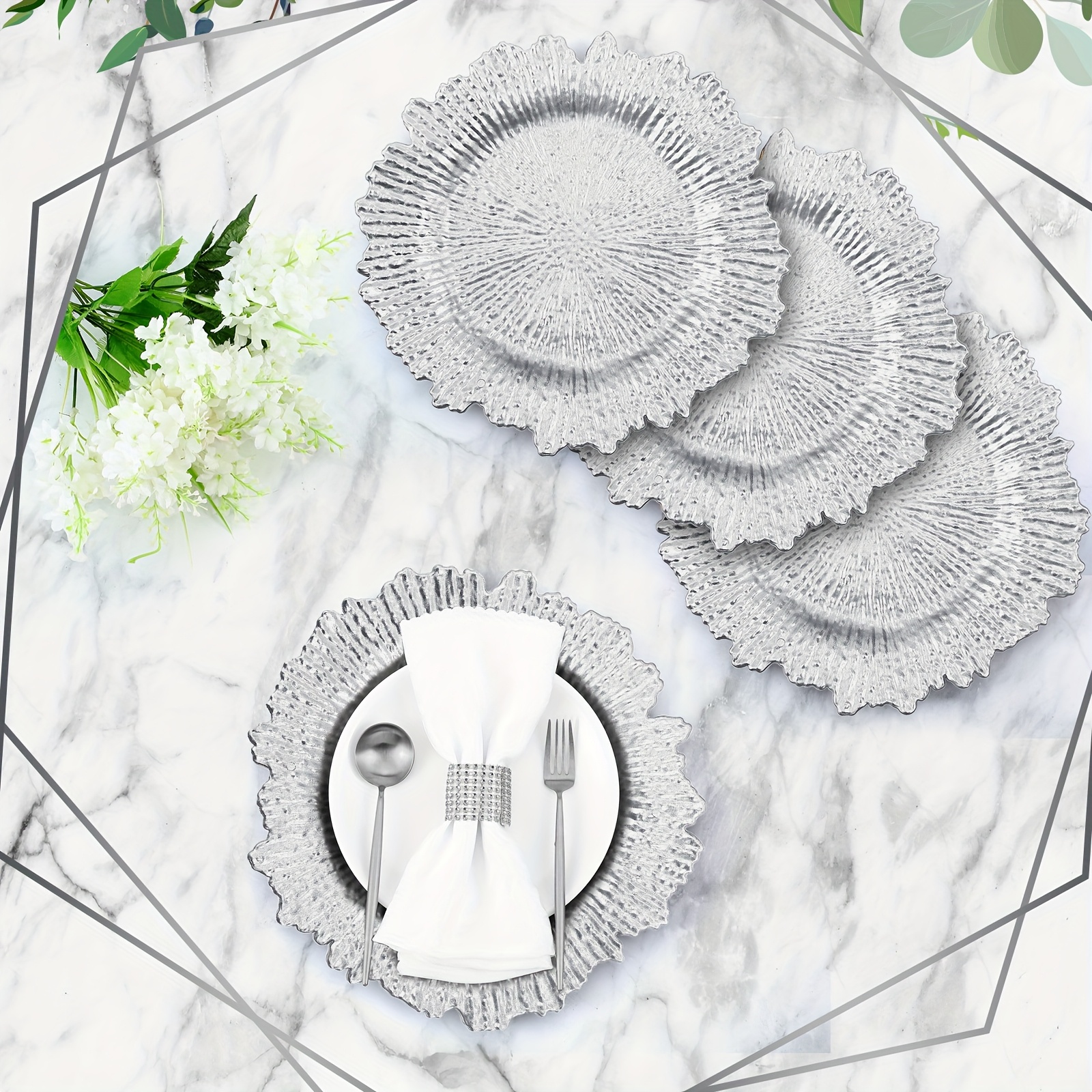 100pcs Reef Charger Plates Bul - Wedding Supply Bulk avaliação e preço