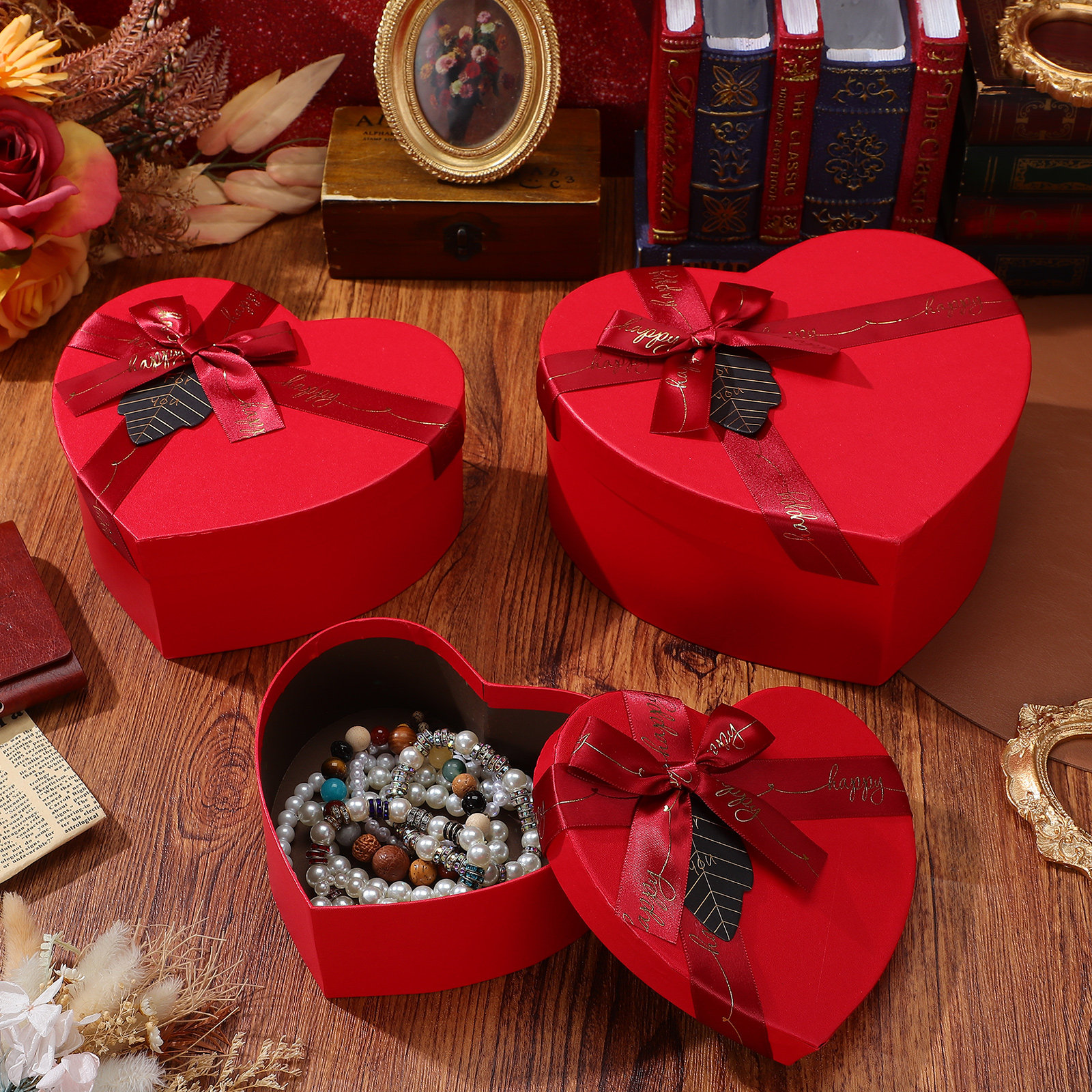 3Pcs Heart Gift Box Stylish Ro - Wedding Solution avaliação e preço