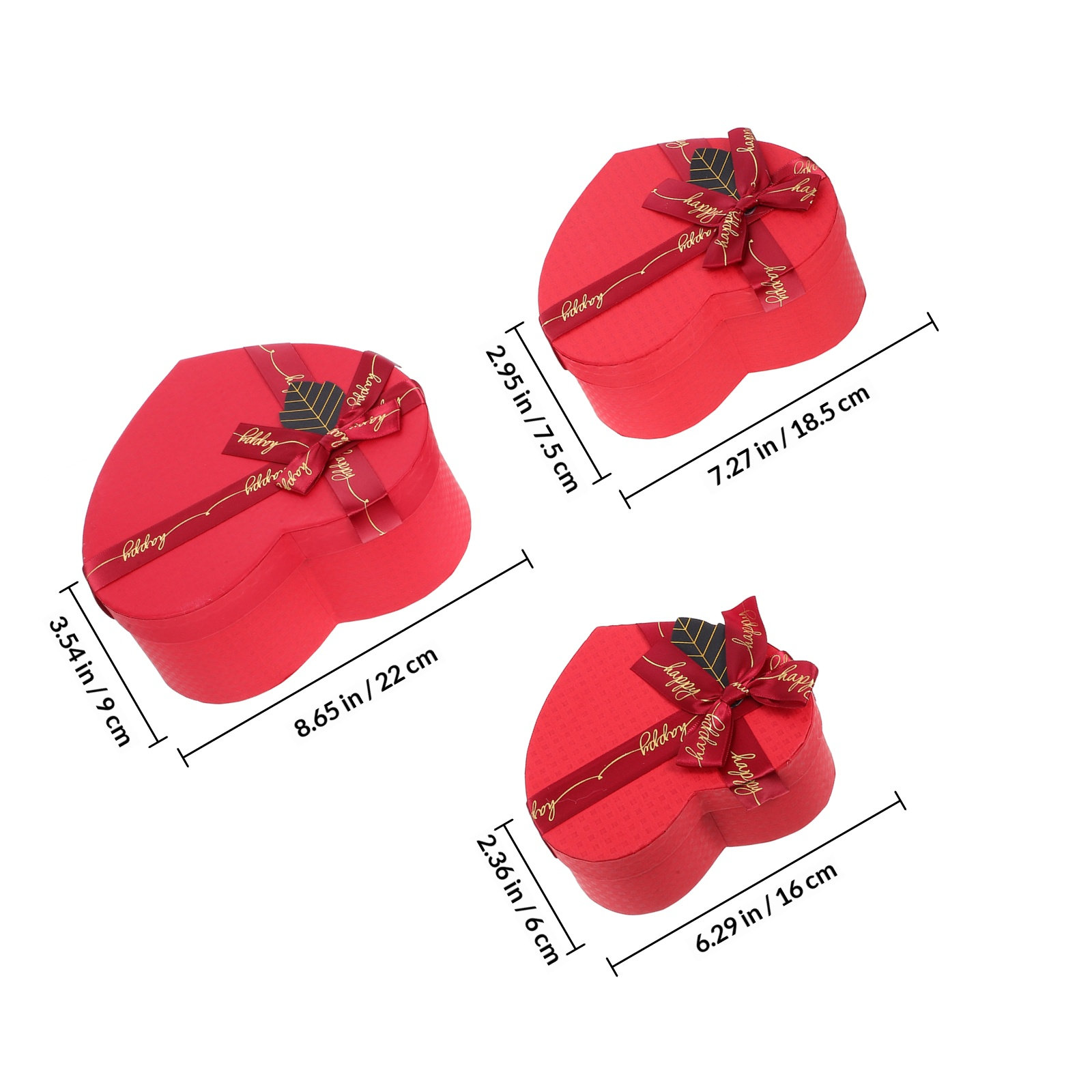 3Pcs Heart Gift Box Stylish Ro - Wedding Solution avaliação e preço