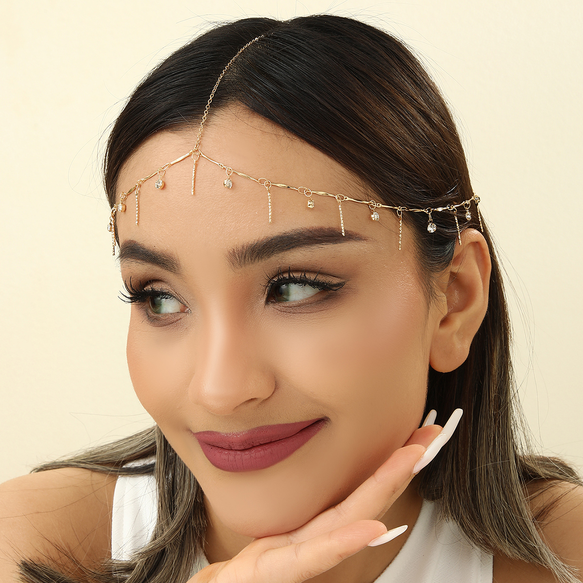 Boho Tassels Rhinestone Head C - Indian Wedding Supply avaliação e preço