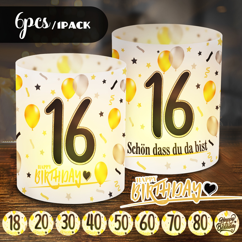 6 pcs. Black Gold Birthday Tab - Table Number Gold avaliação e preço
