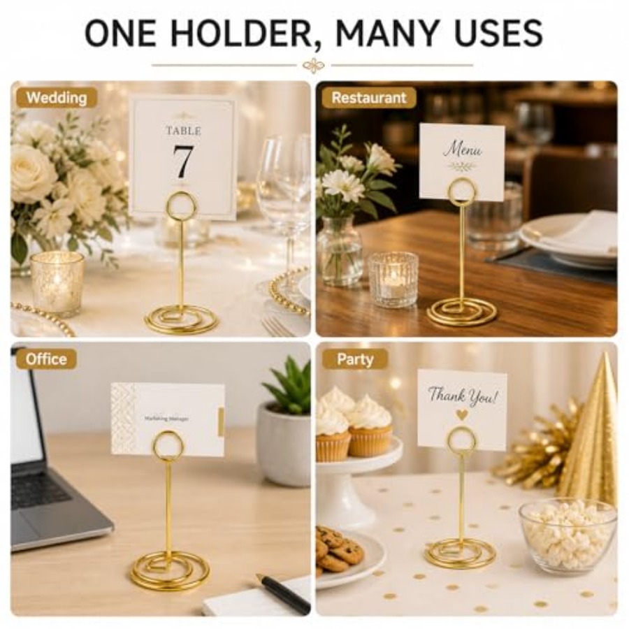 Gold Metal Table Number Holder - Table Number Gold avaliação e preço