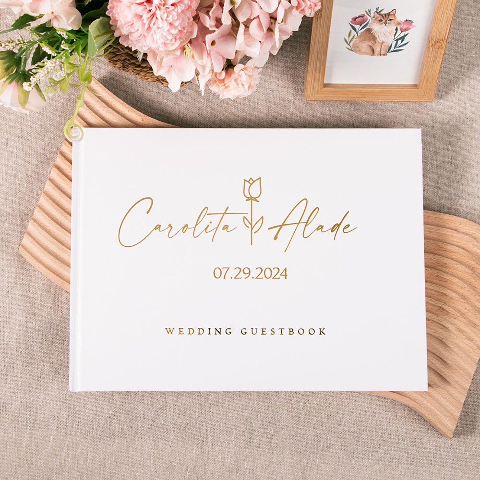 Custom Wedding Guestbook Perso - Personalized Guest Book avaliação e preço