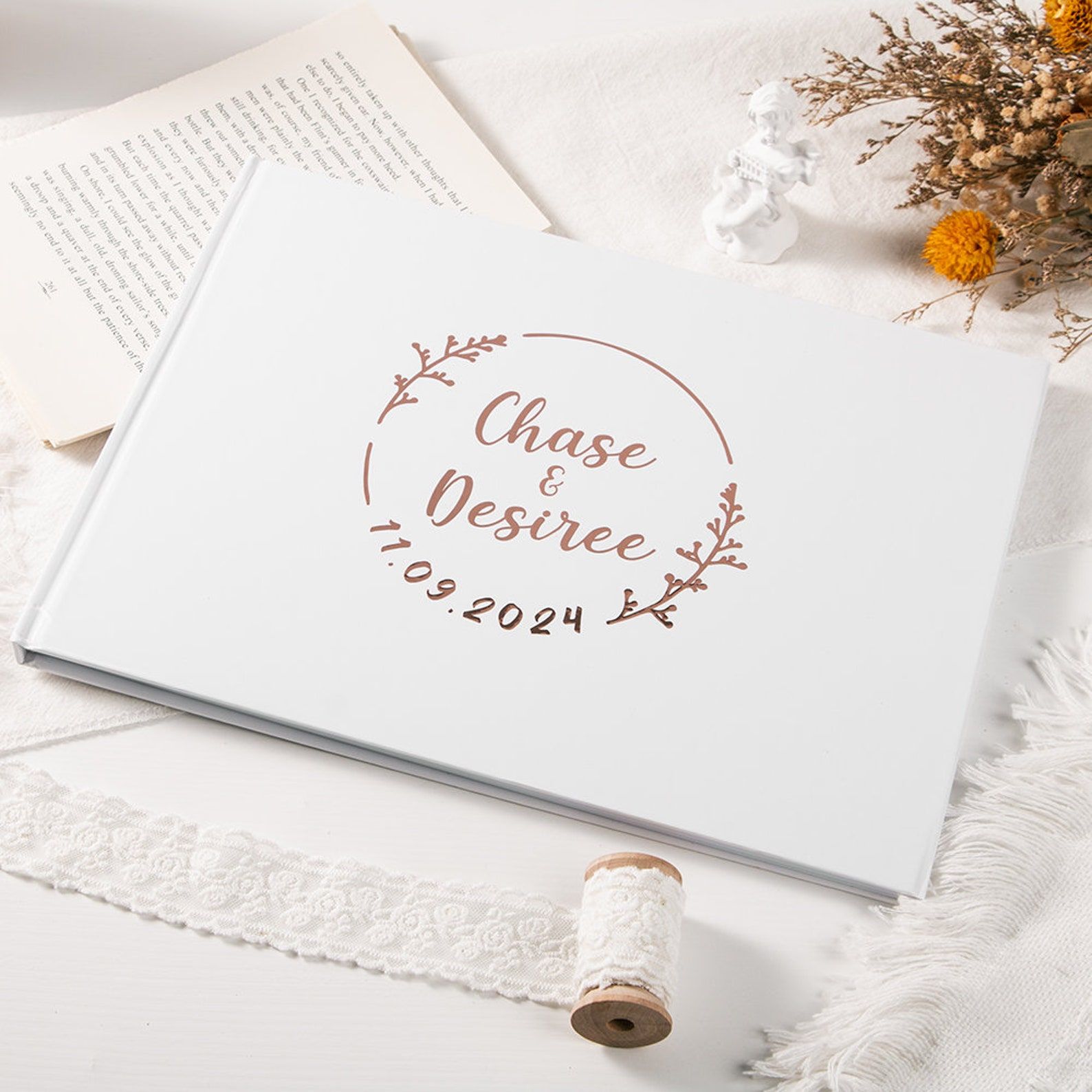 Custom Wedding Guestbook Perso - Personalized Guest Book avaliação e preço